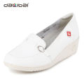 ladies hospital low heel white leather medical shoes